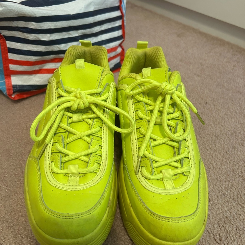 SHEIN Neon Yellow Platform Sneakers